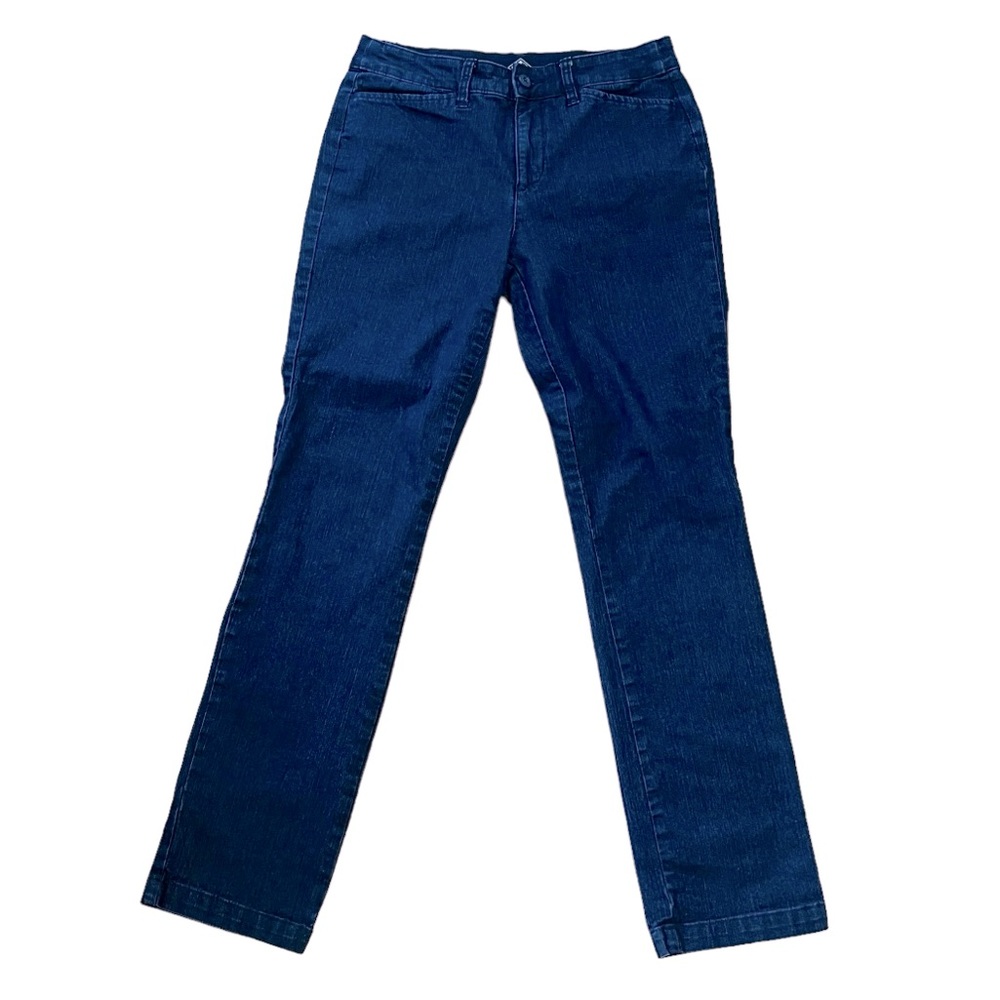 St John's Bay 6 straight leg dark wash jean high rise
